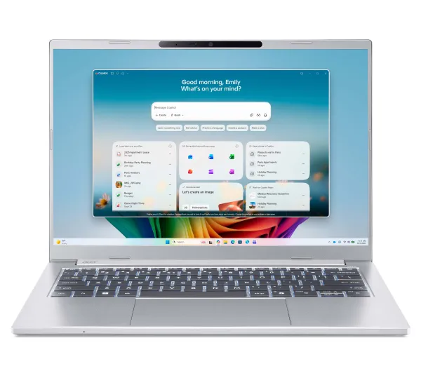 Acer Aspire 14 AI A14-I71M OLED 14" Ultra 5 325 16GB RAM 512GB Dysk SSD Win11 Srebrny Funkcje AI
