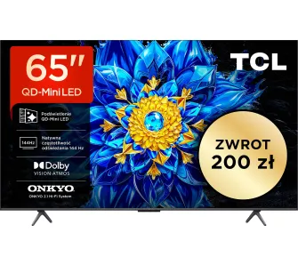 Telewizor TCL 65P8L 65" QD-Mini LED 4K 144Hz Google TV Funkcje AI Dolby Vision Dolby Atmos HDMI 2.1 DVB-T2