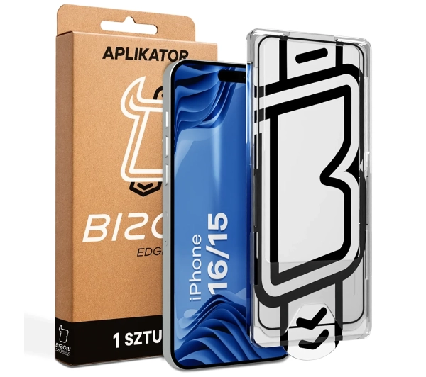 Bizon z ramką montażową Glass Aplikator Edge do iPhone 16 / 15