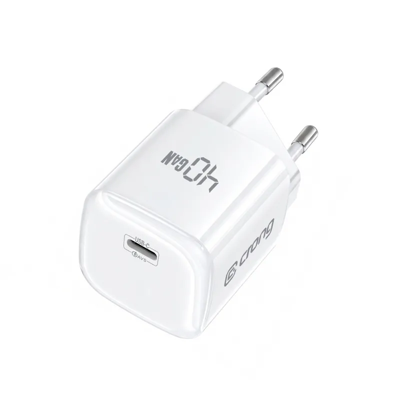 Ładowarka sieciowa Crong NEO GaN PD3.2 USB-C 40W Biały