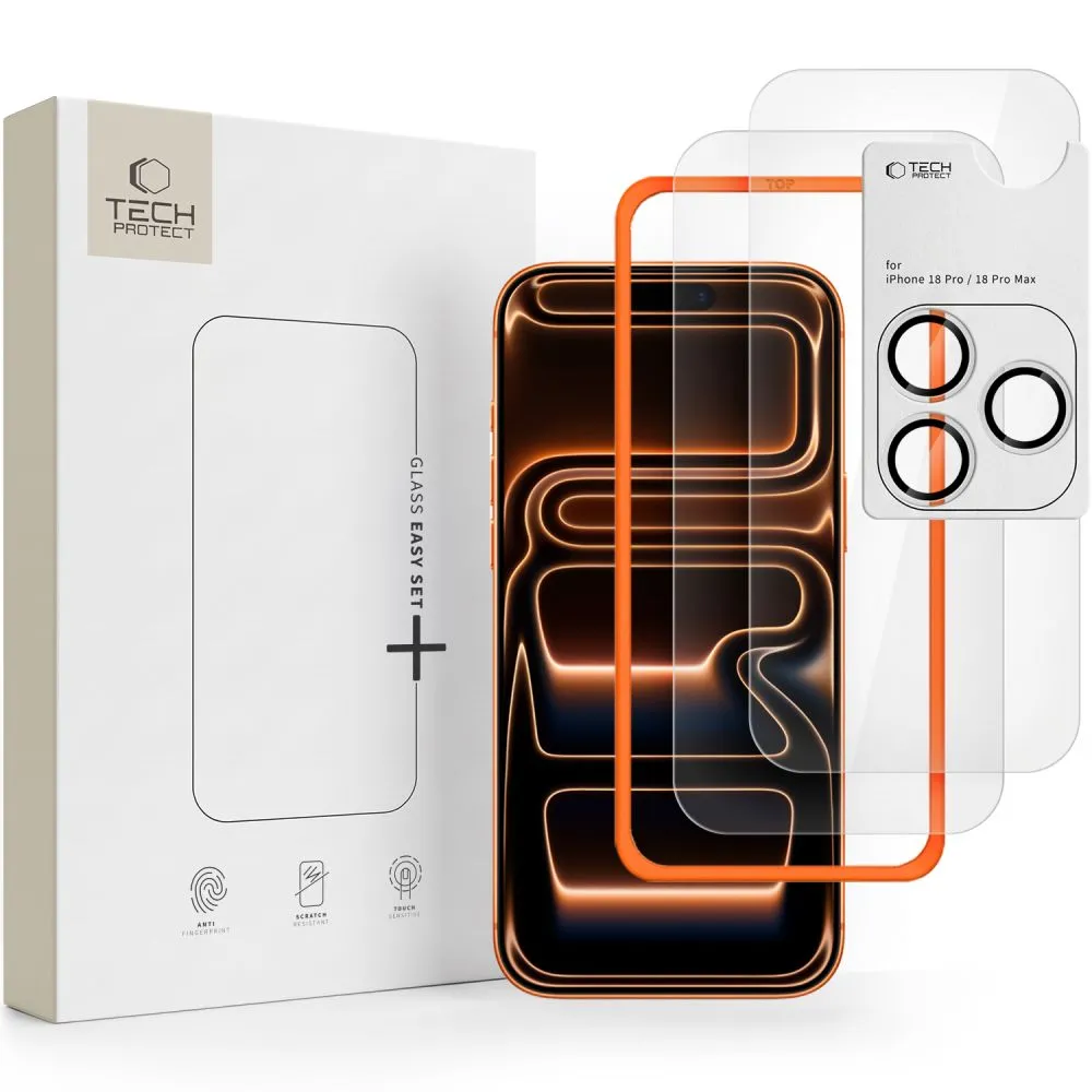 Zestaw ochronny Tech-Protect Easy Set+ 2-Pack + Ochrona aparatu do iPhone 18 Pro