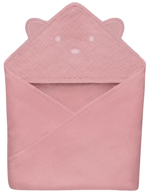 Ręcznik Lionelo Muslin Hooded Towel Pink Baby