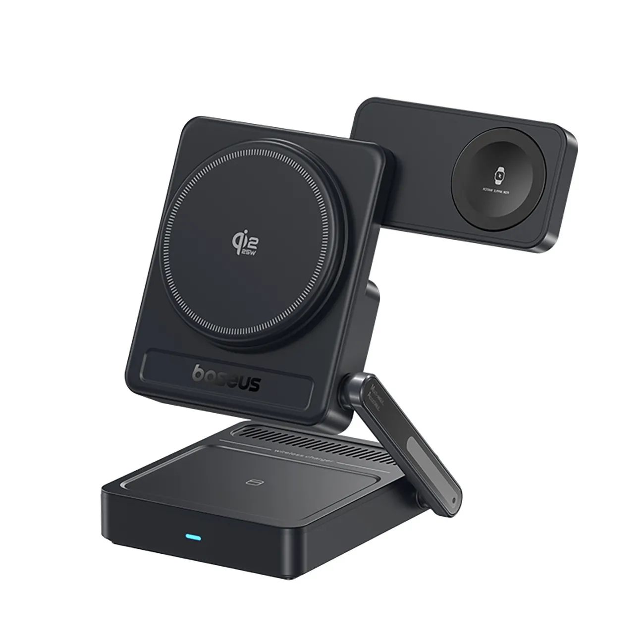 Ładowarka indukcyjna Baseus PicoGo AF21 3w1 Qi2.2 35W Czarny + ładowarka 45W, kablel USB-C 1m