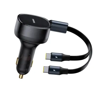 Ładowarka samochodowa Baseus Enjoyment 2w1 2x USB-C 33W Czarny