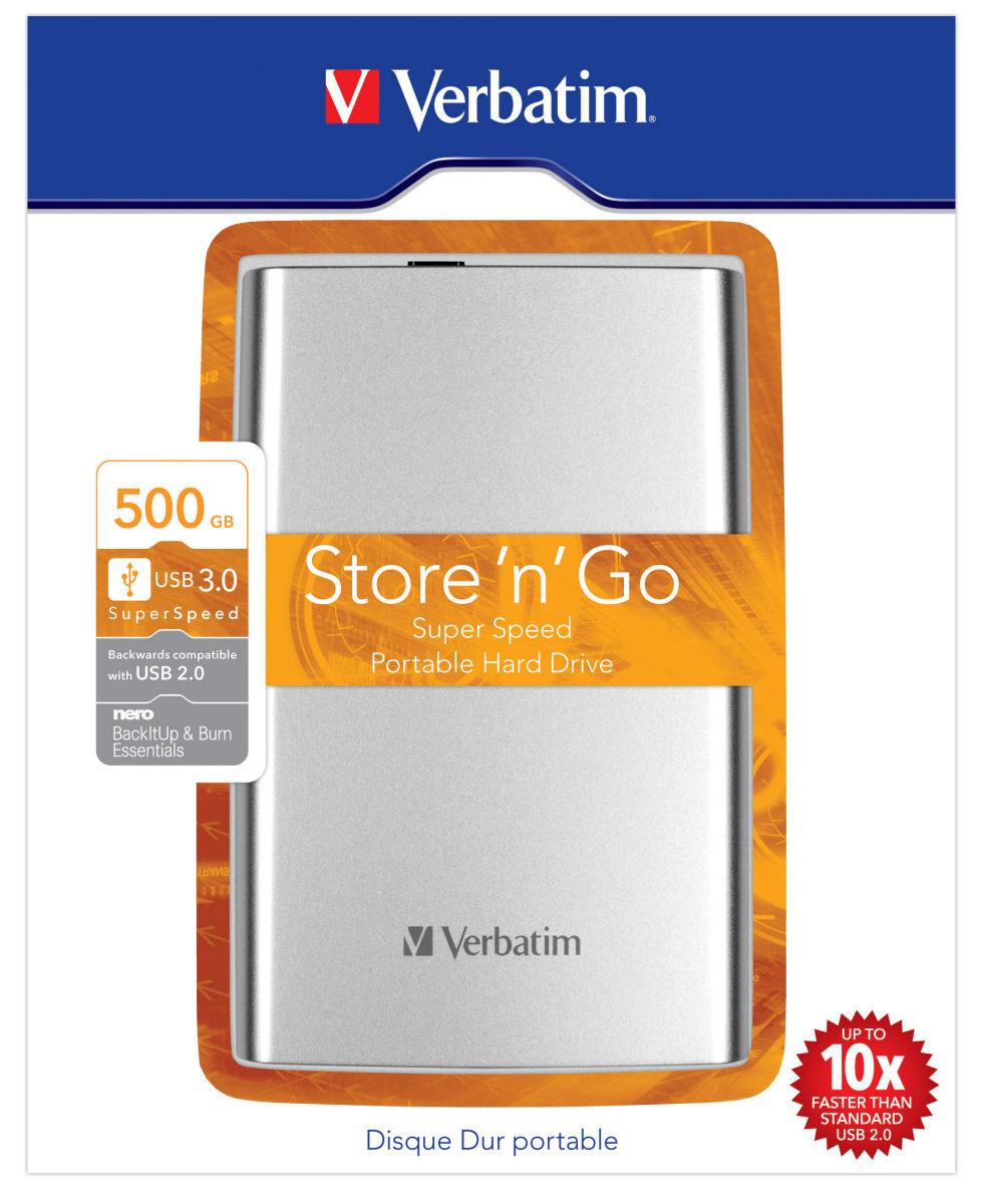 Dysk Verbatim Store'n'Go 500GB USB 3.0 (srebrny)