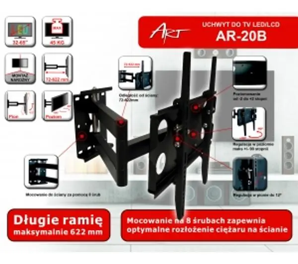 ART AR-20B od 32" do 55" Max 45kg