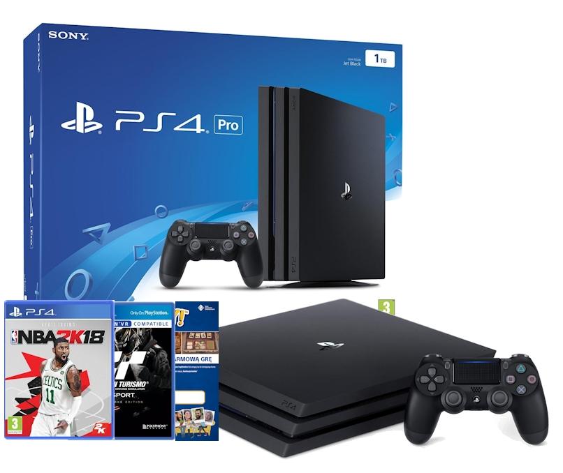 Konsola  Pro Sony PlayStation 4 Pro 1TB + Gran Turismo Sport + NBA 2K18 + To Jesteś Ty!