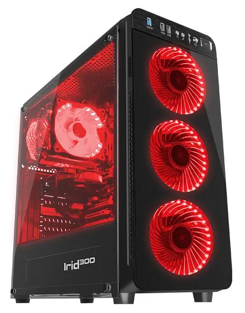 Obudowa Genesis Irid 300 Czarno-czerwony