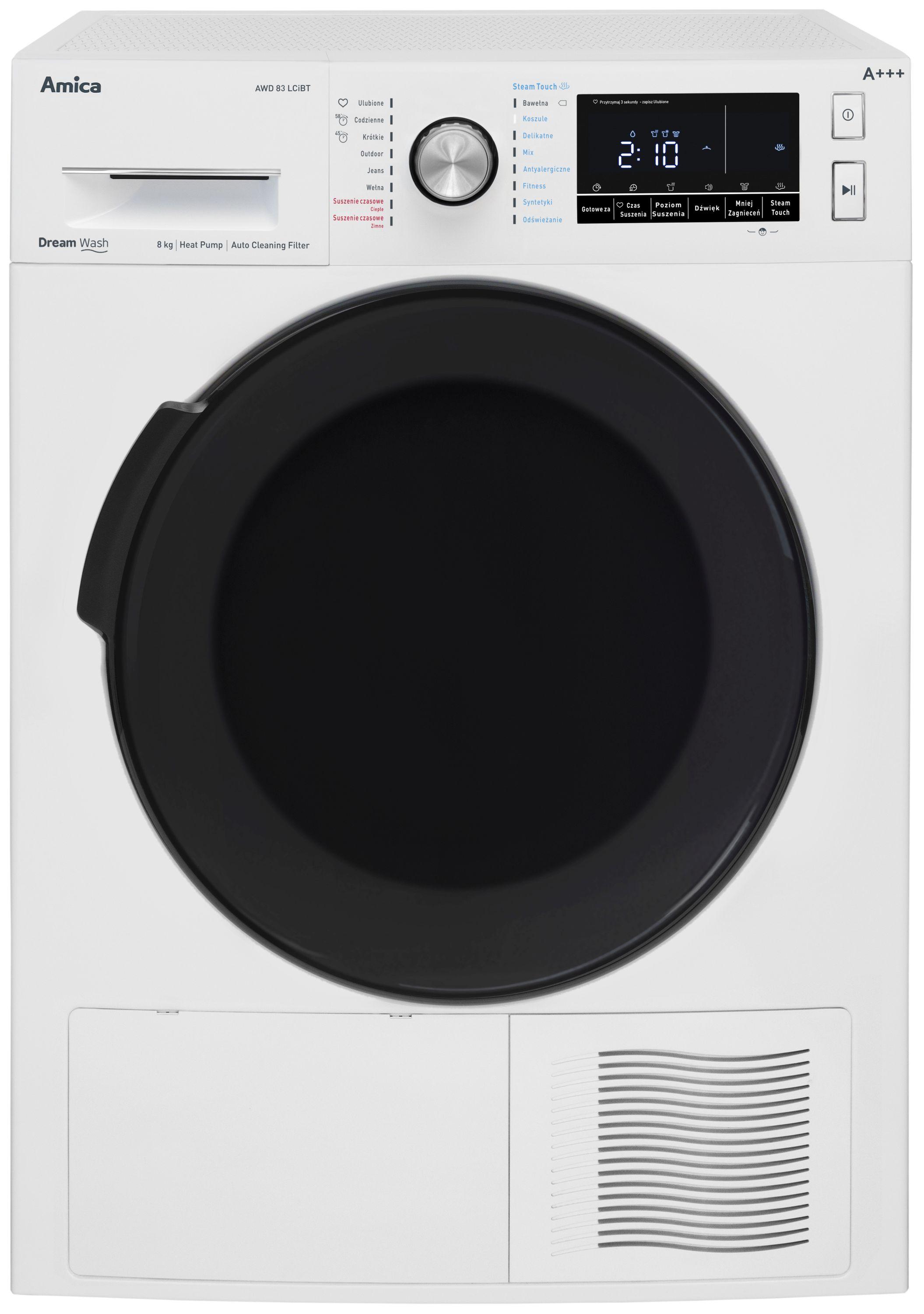 Suszarka Amica AWD83LCIBT - 64cm - pompa ciepła - 8kg
