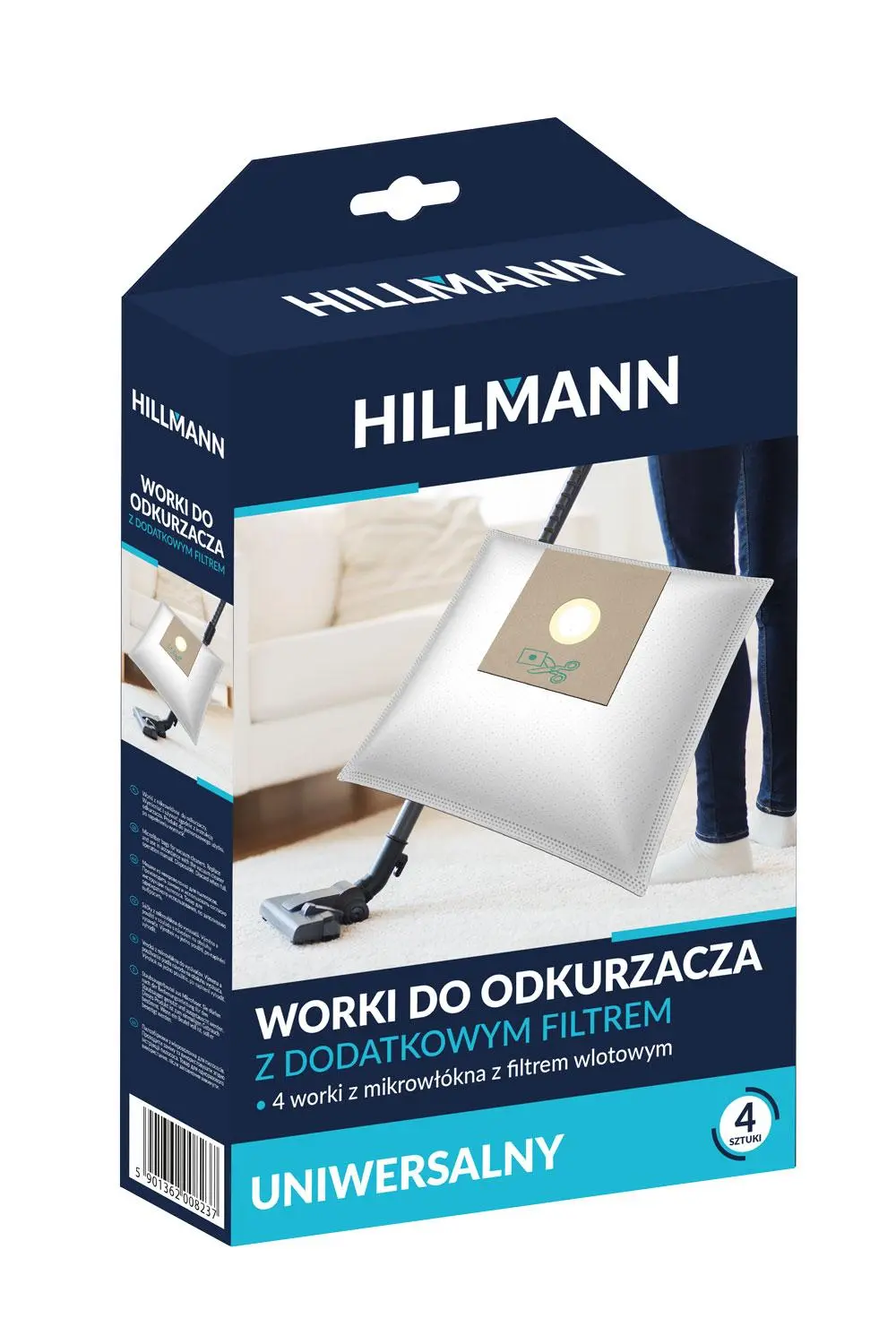 Worki do odkurzacza HILLMANN WUN01 dodatkowy filtr 4szt.