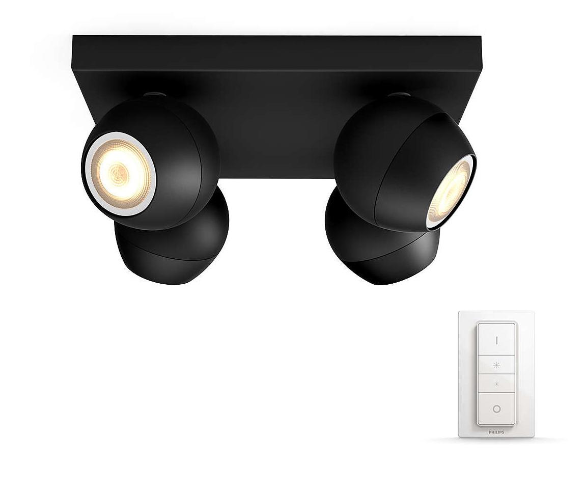 Oświetlenie punktowe Philips Hue White Ambiance Buckram (czarny) + regulator przyciemniania