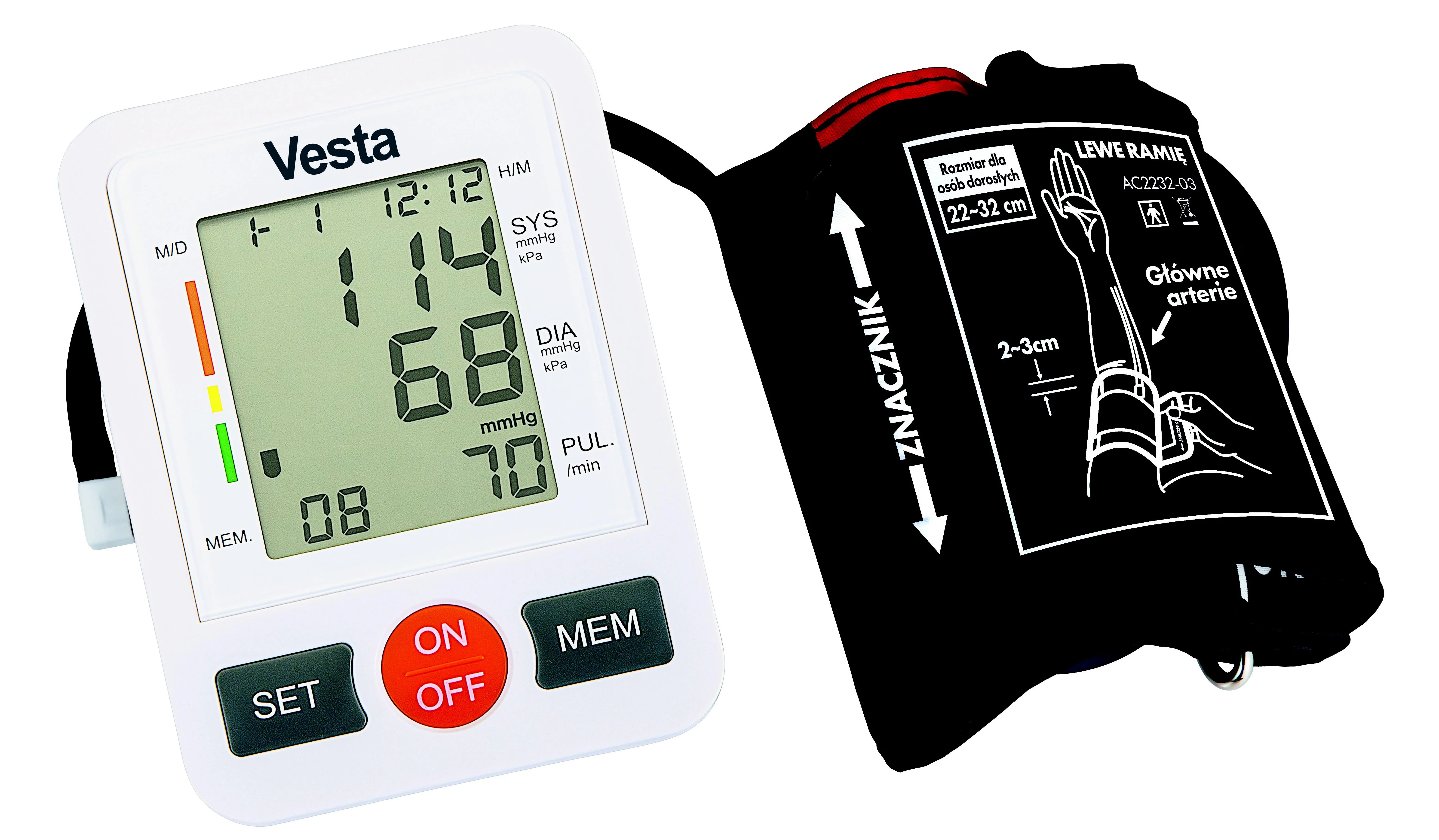 Ciśnieniomierz Vesta EBPM01 Wykrywanie arytmii