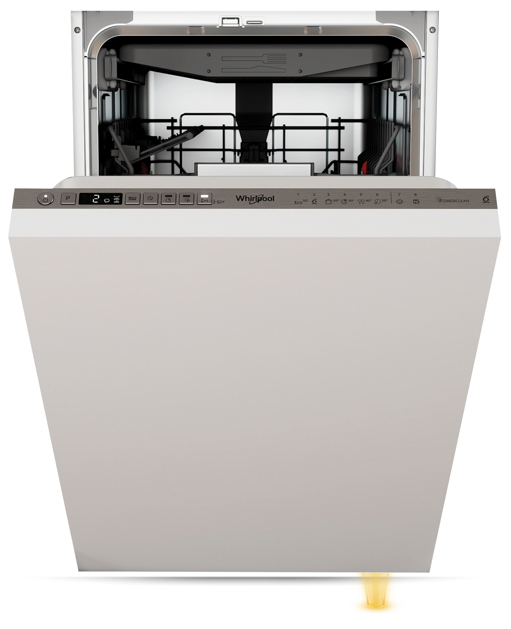 Zmywarka Whirlpool WSIO 3O34 PFE X 44,8cm Automatyczne otwieranie drzwi Szuflada na sztućce