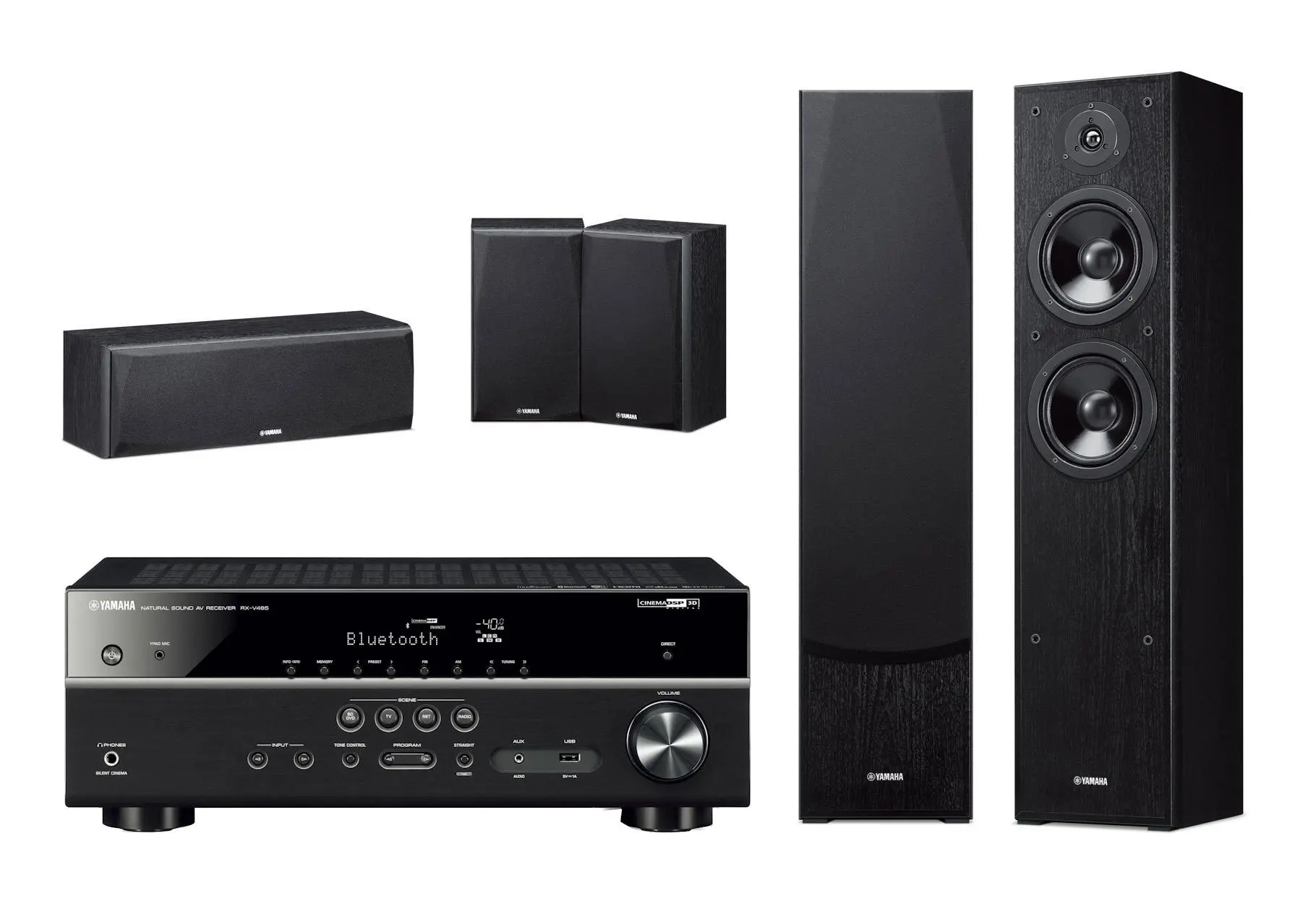 Zestaw kina Yamaha MusicCast RX-V485 Czarny, NS-F51/NS-P51 Czarny