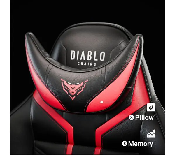 Diablo Chairs X-Ray 2.0 King Size Gamingowy do 160kg Skóra ECO Czarno-czerwony - Kup na Raty - RRSO 0%
