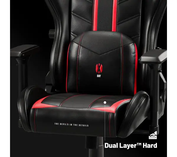 Diablo Chairs X-Ray 2.0 King Size Gamingowy do 160kg Skóra ECO Czarno-czerwony - Kup na Raty - RRSO 0%
