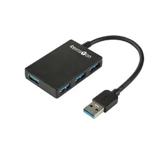 Hub USB Reinston EHUB02 Czarny 4 porty USB 3.0 pasywny