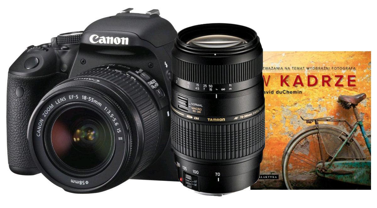 Lustrzanka Canon EOS 600D + 18 - 55 mm IS II + 70-300 mm + książka