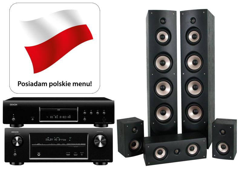 Zestaw kina Denon DBT-1713UD, AVR-X1000, Eltax Monaco 5.0 (czarny)
