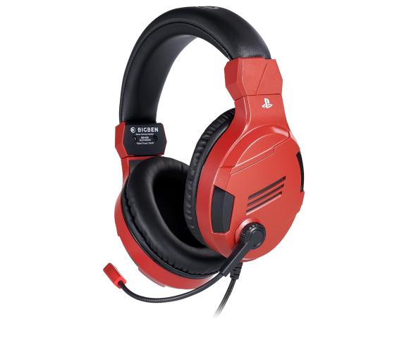 słuchawki z mikrofonem BigBen PS4 Gaming Headset V3 (czerwony)