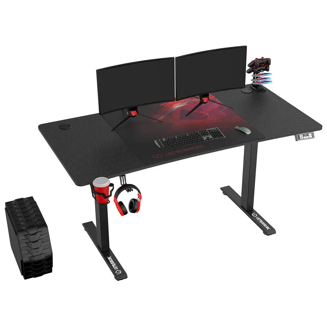 фото Геймерський ігровий стіл Ultradesk Level V2 Black/Red