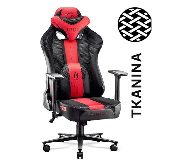 Diablo Chairs X-Player 2.0 King Size Gamingowy do 160kg Skóra ECO Tkanina Karmazynowo-antracytowy - Kup na Raty - RRSO 0%
