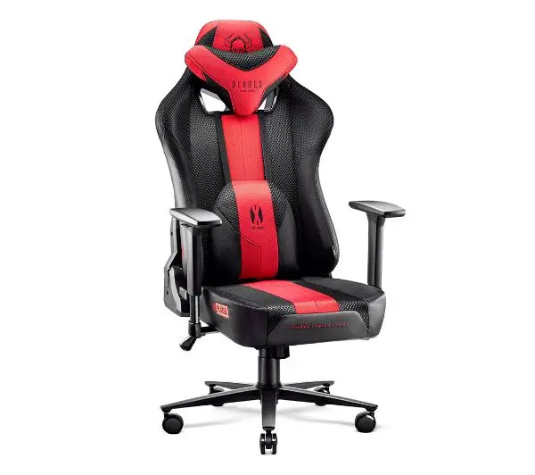 Diablo Chairs X-Player 2.0 King Size Gamingowy do 160kg Skóra ECO Tkanina Karmazynowo-antracytowy - Kup na Raty - RRSO 0%