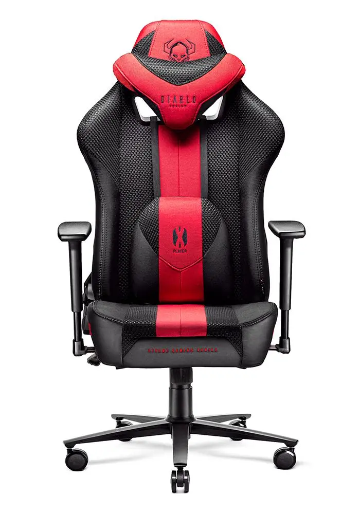 Fotel Diablo Chairs X-Player 2.0 King Size Gamingowy do 160kg Skóra ECO Tkanina Karmazynowo-antracytowy