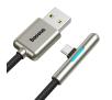 Kabel Baseus kątowy płaski USB-C  Iridescent, Huawei SuperCharge, 40W, 1m (czarny)