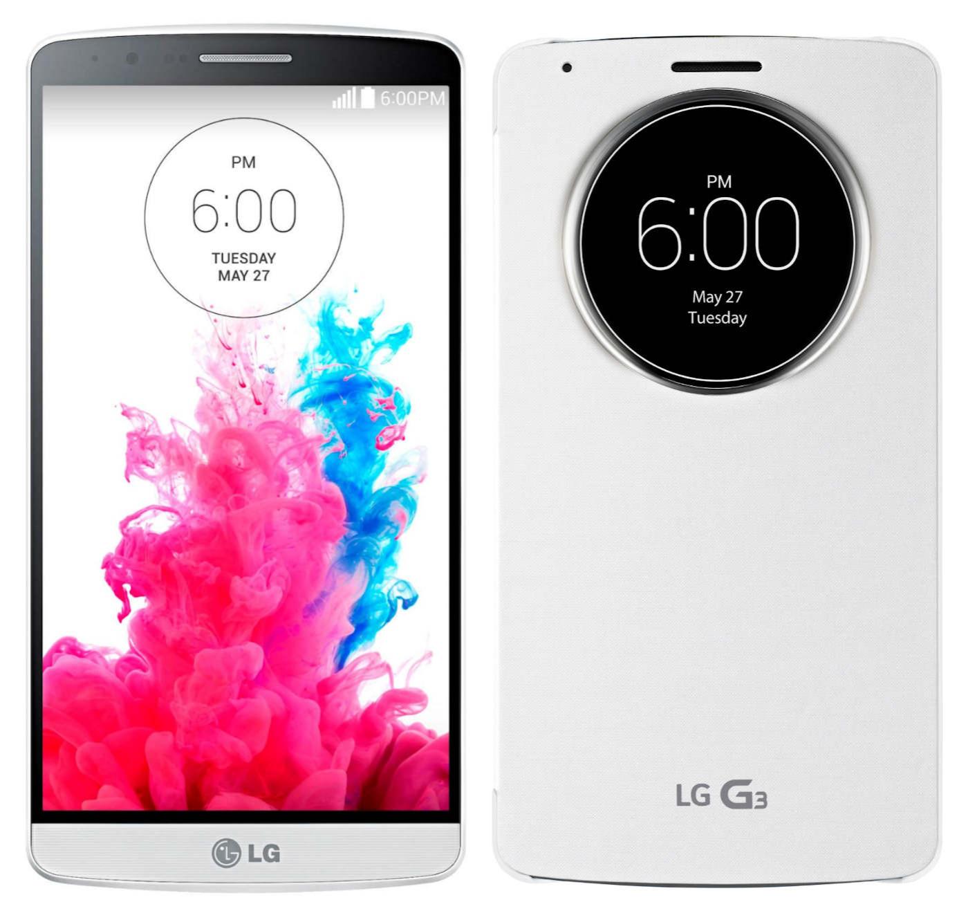 LG G3 (biały) + etui Quick Circle (biały)