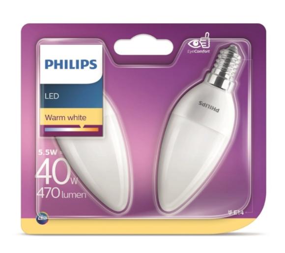 żarówka LED Philips LED Świeczka 5,5 W (40 W) E14 2 szt.