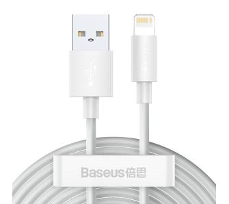 Kabel Baseus USB do Lightning Simple Wisdom 2 szt Biały
