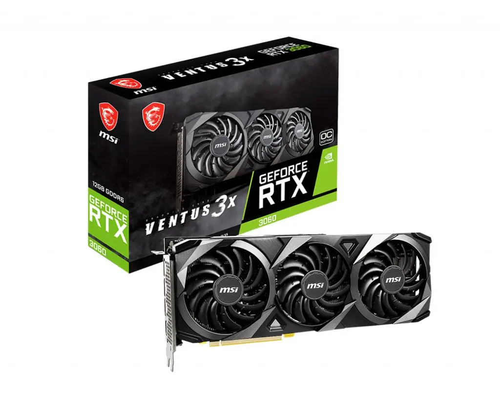 Karta graficzna MSI GeForce RTX 3060 VENTUS 3X OC 12GB GDDR6 192bit DLSS