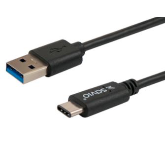 Kabel Savio USB 3,0 A do USB 3,1 Typ C 1m Czarny