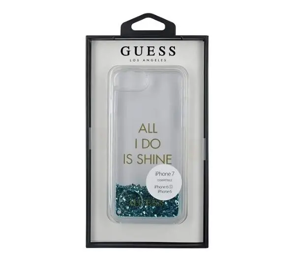 Guess Party Glitter Liquid GUHCP7GLUQBL do iPhone 7/8/SE2020 Niebieski