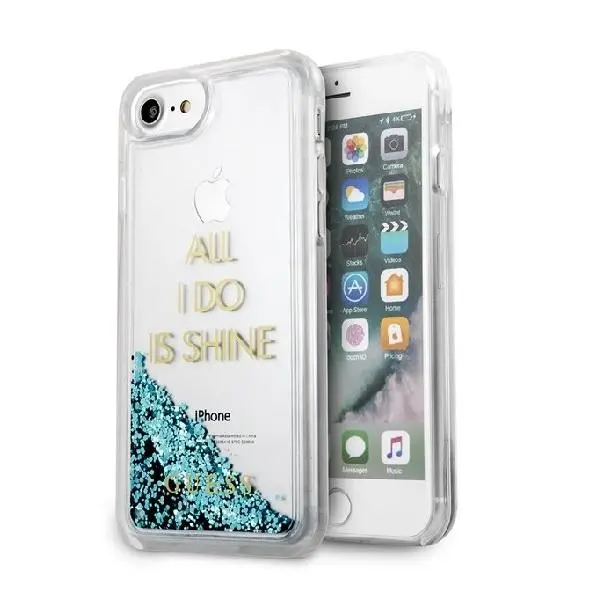Etui Guess Party Glitter Liquid GUHCP7GLUQBL do iPhone 7/8/SE2020 Niebieski