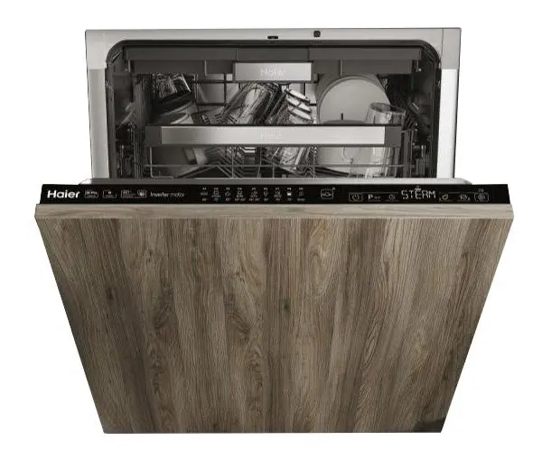 Zmywarka Haier Washlens Seria 4 XIB6B2D3FB 59,8cm Automatyczne otwieranie drzwi Szuflada na sztućce Zdalne sterowanie