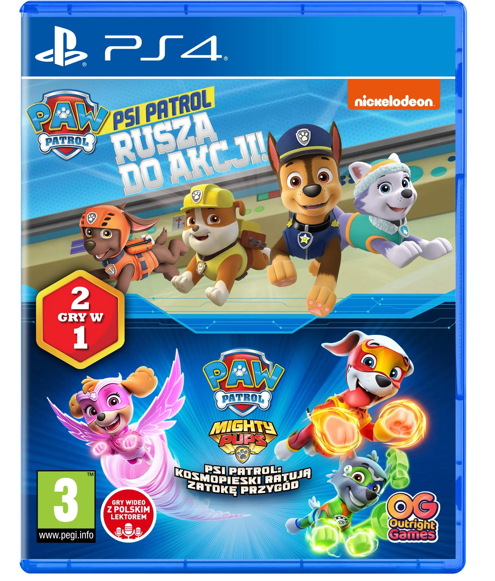 Psi Patrol Rusza do akcji + Kosmopieski ratują Zatokę Przygód Gra na PS4 (Kompatybilna z PS5)