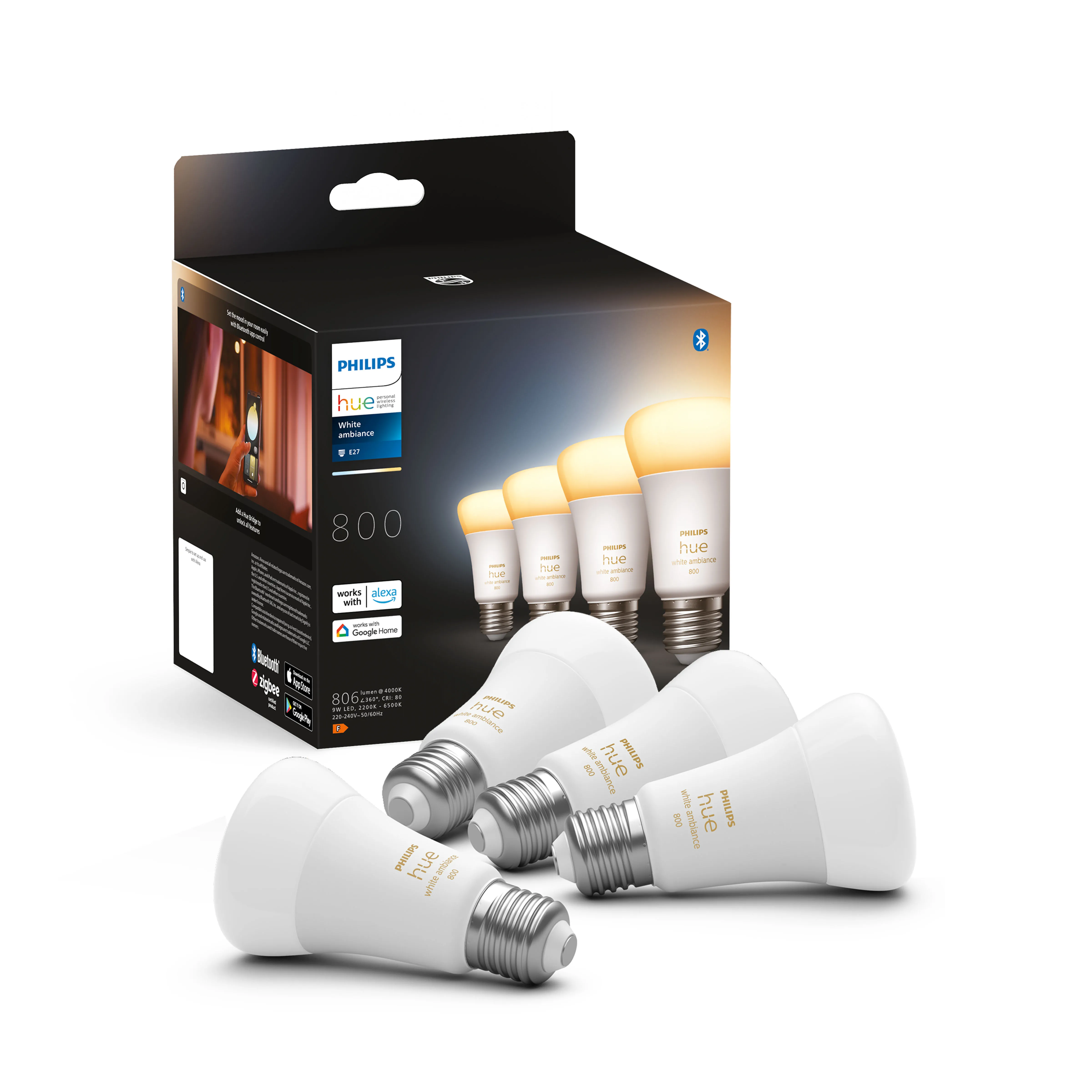 Żarówka LED Philips Hue White Ambiance E27 4 szt.