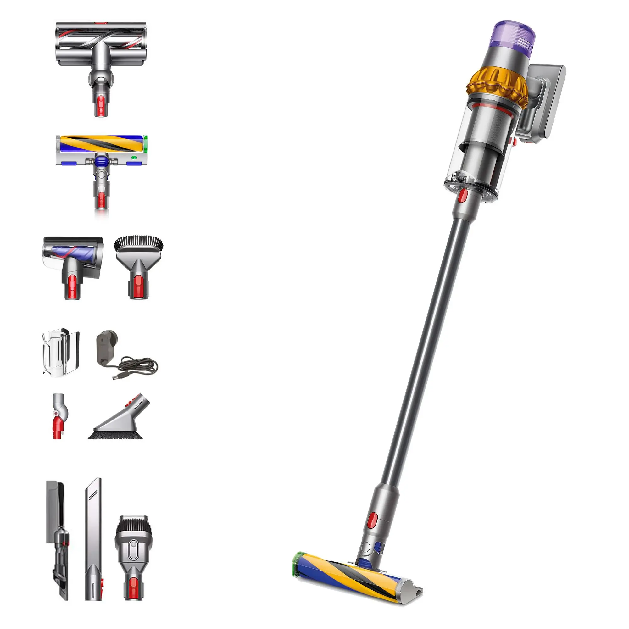 Odkurzacz bezprzewodowy Dyson V15 Detect Absolute wersja 2021 60min Wymienny akumulator Mini elektroszczotka