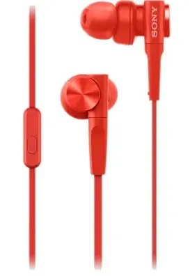 Słuchawki przewodowe Sony MDR-XB55AP Dokanałowe Mikrofon Czerwony