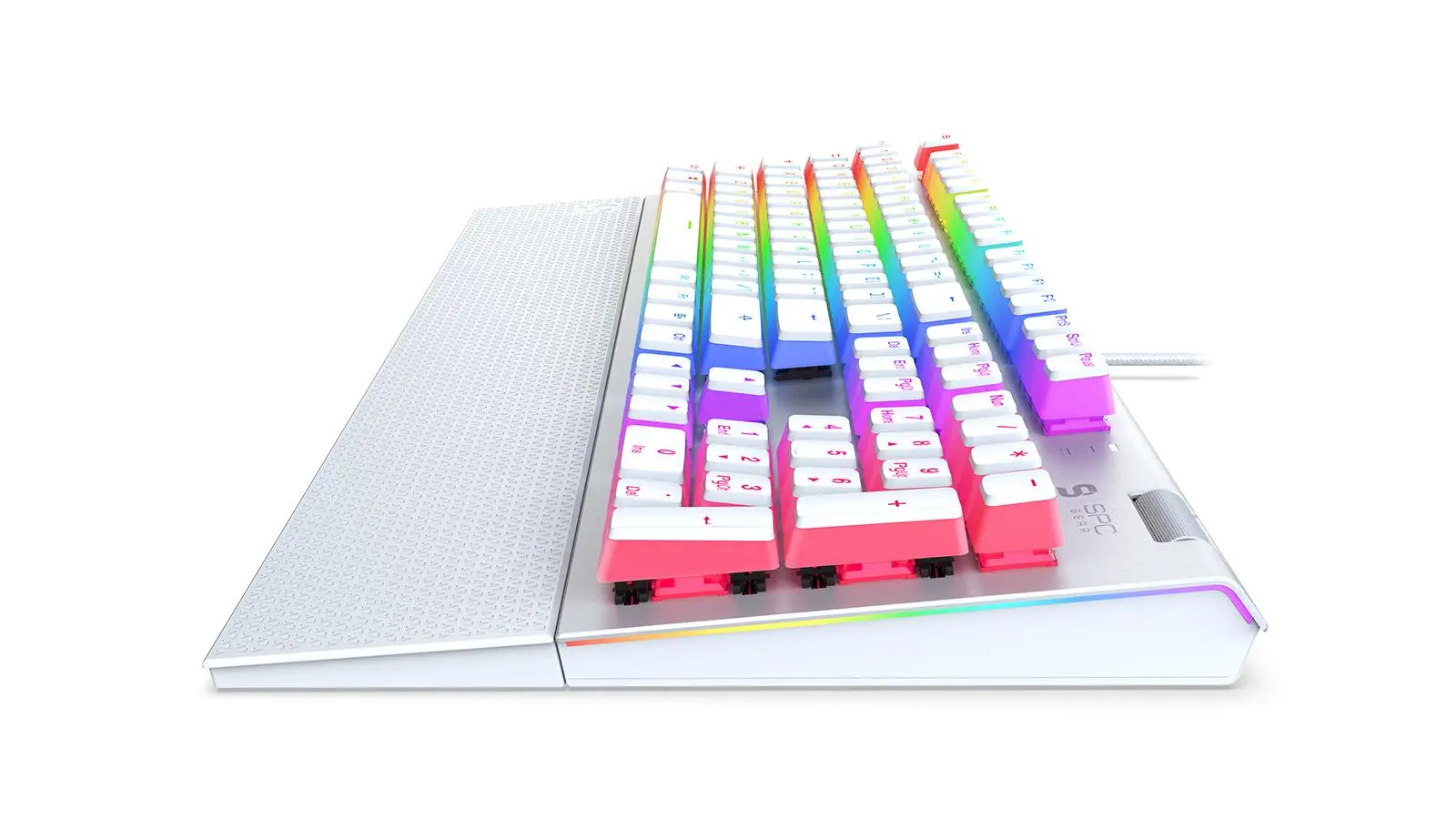Klawiatura mechaniczna SPC Gear GK650K Omnis RGB Onyx White Pudding Edition Kailh Blue Biały