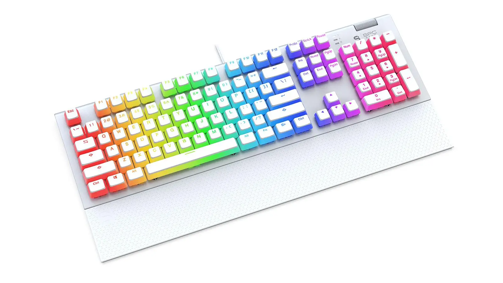 Klawiatura mechaniczna SPC Gear GK650K Omnis RGB Onyx White Pudding Edition Kailh Blue Biały