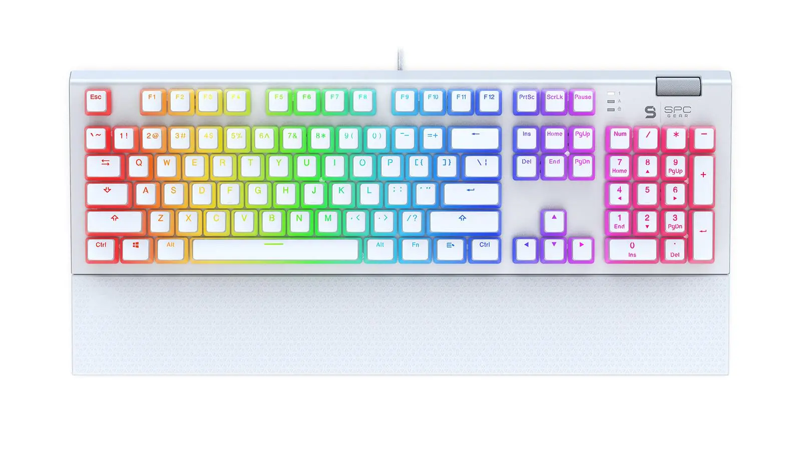 Klawiatura mechaniczna SPC Gear GK650K Omnis RGB Onyx White Pudding Edition Kailh Blue Biały
