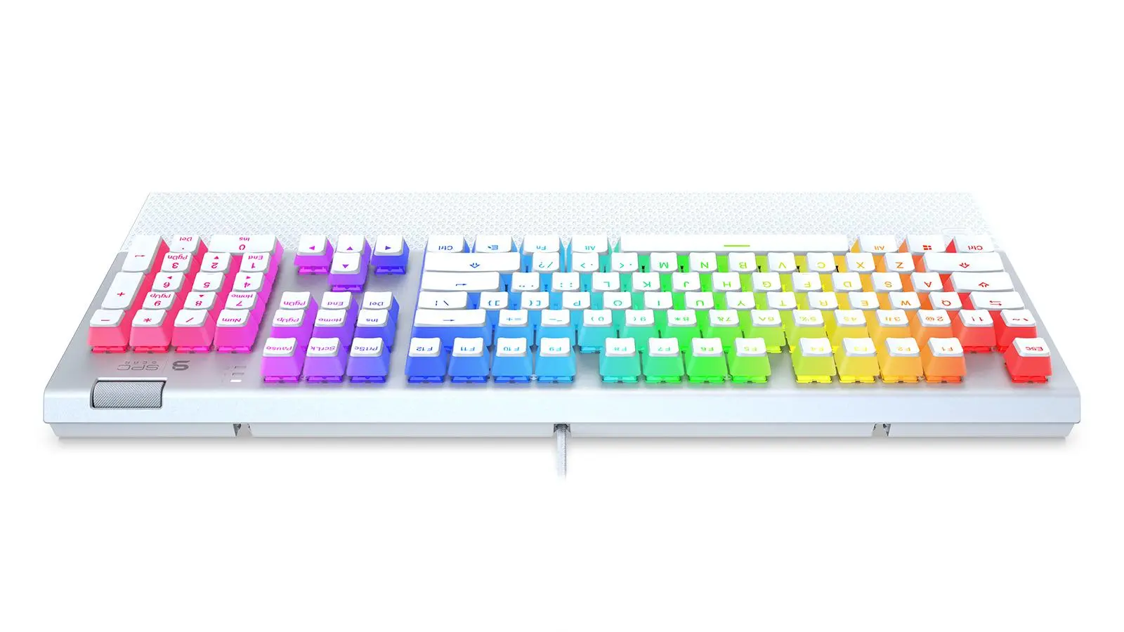 Klawiatura mechaniczna SPC Gear GK650K Omnis RGB Onyx White Pudding Edition Kailh Blue Biały