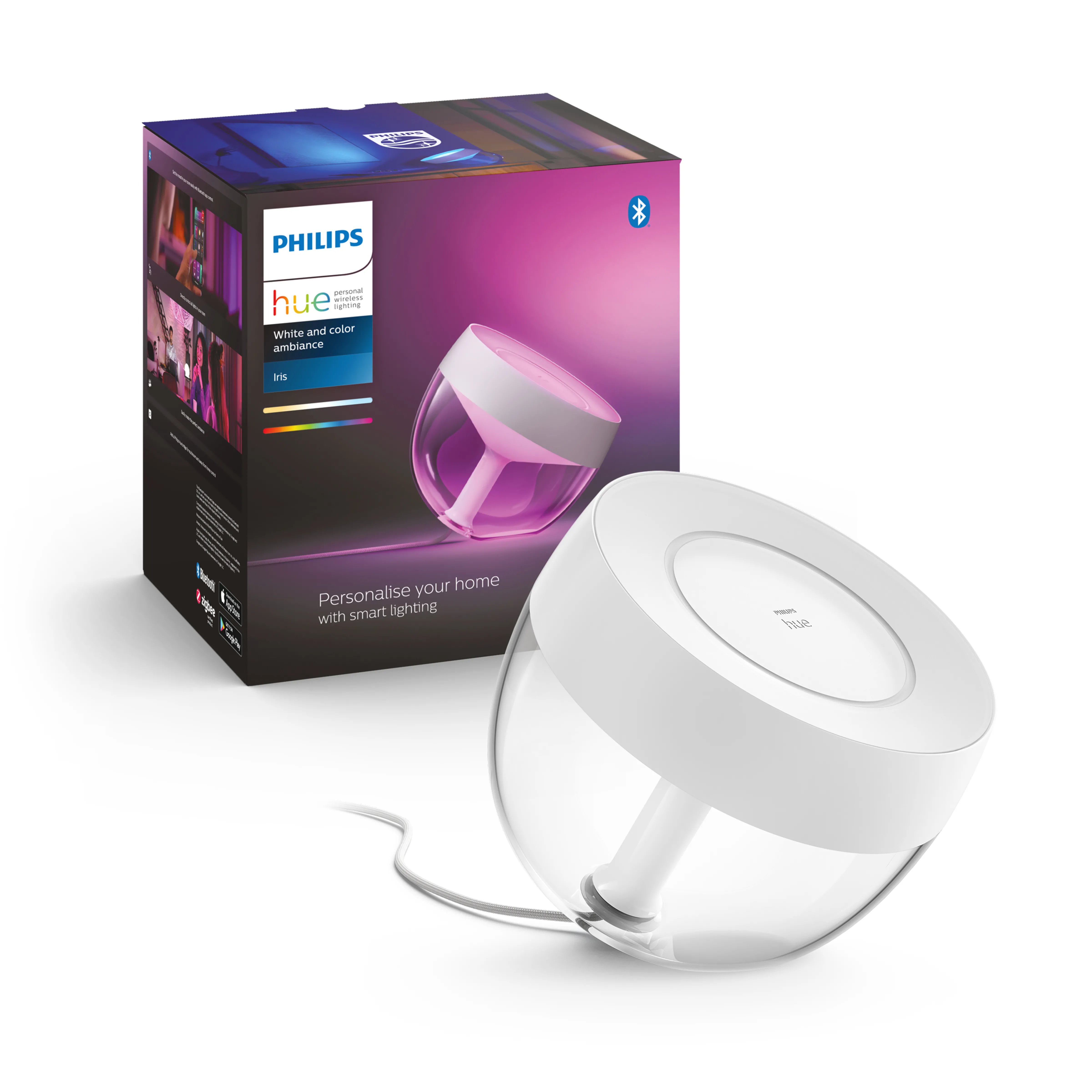 Lampka nocna Philips Hue White Ambiance Iris Biały
