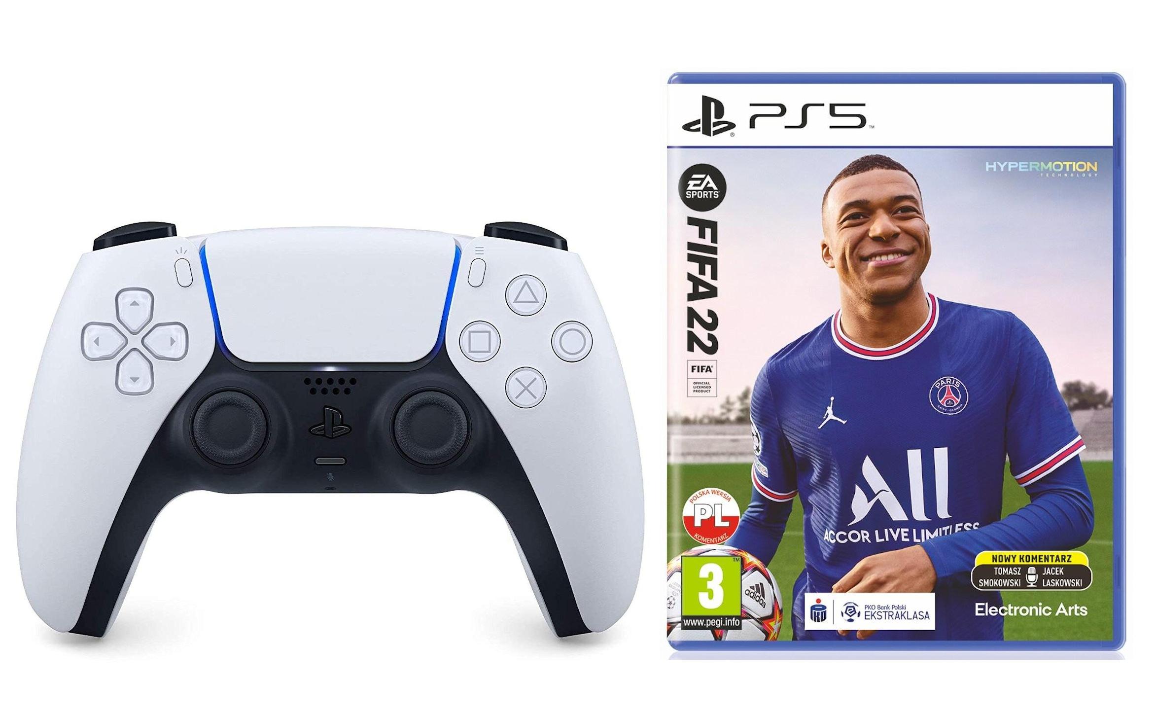 Pad Sony DualSense + FIFA 22 do PS5 Bezprzewodowy Biały