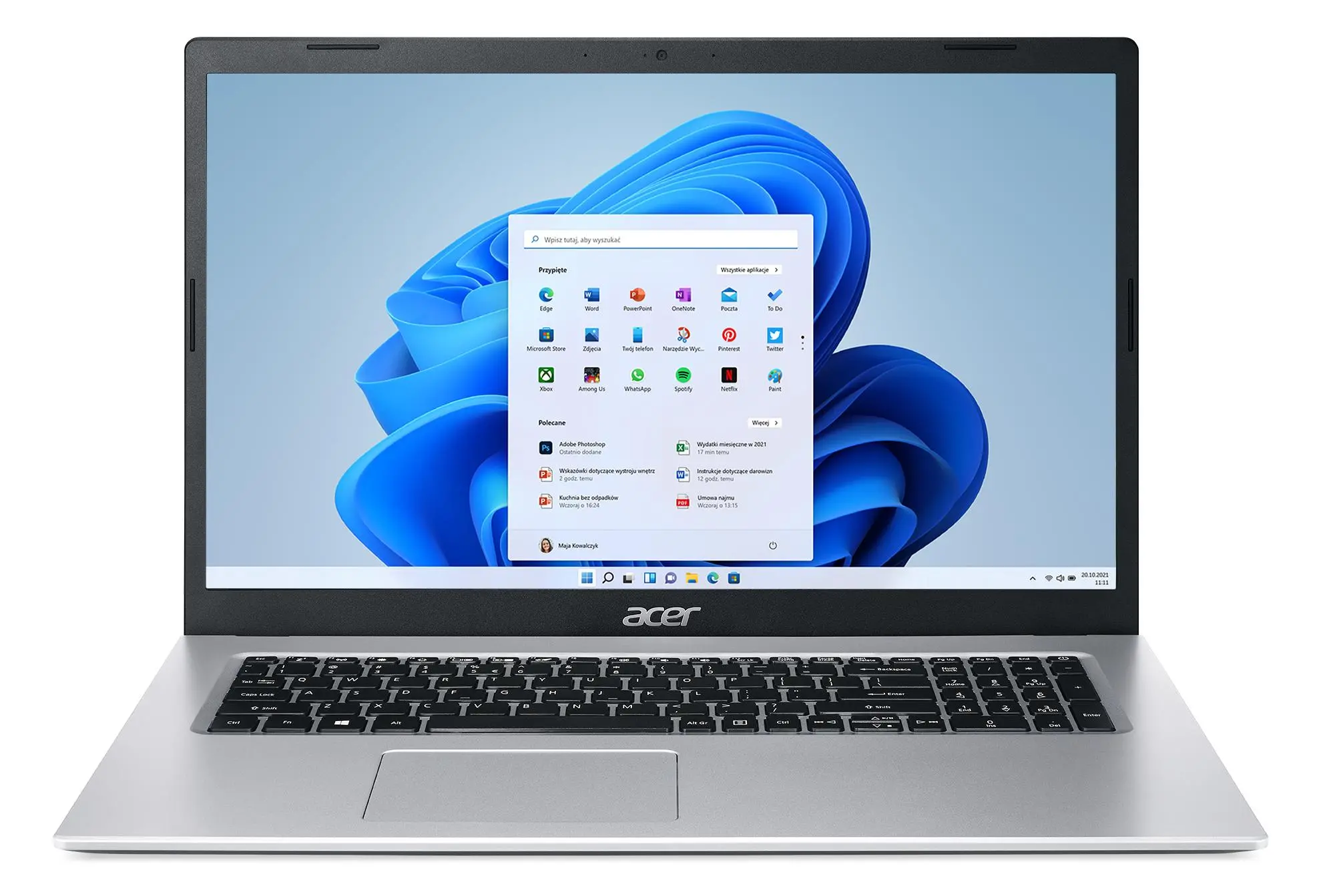 Laptop Acer Aspire 3 A317-53-59XU 17,3" i5-1135G7 16GB RAM 512GB Dysk SSD Win11 Srebrny