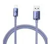 Kabel Baseus USB do Lightning Crystal 2,4A 1,2m Fioletowy