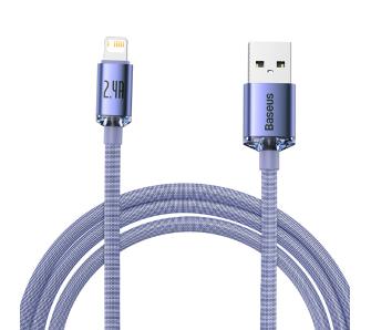 Kabel Baseus USB do Lightning Crystal 2,4A 2m Fioletowy